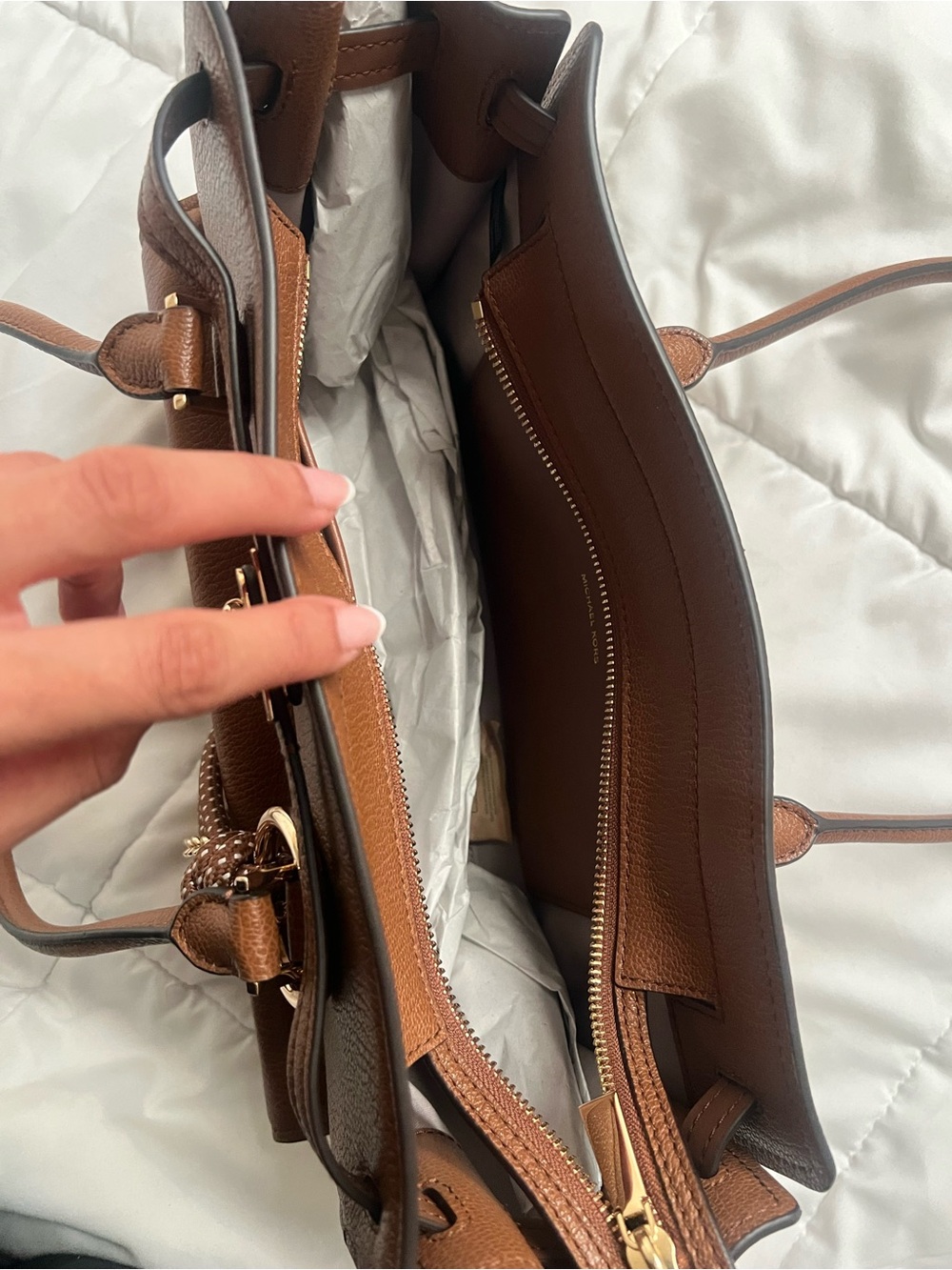 Michael Kors Brown Hamilton Moderne Small Leather Satchel - Picture 5 of 5